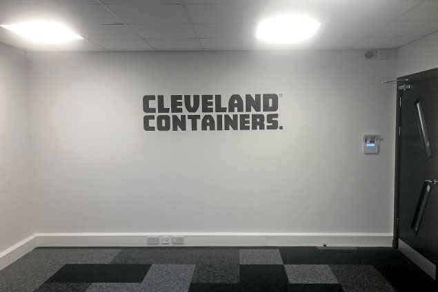 Cleveland Containers sign, 186 Property Solutions